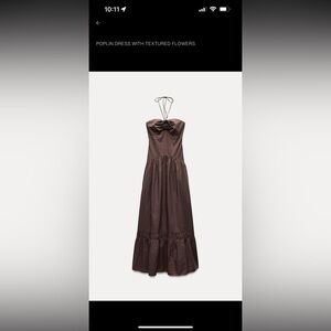 Zara brown poplin dress